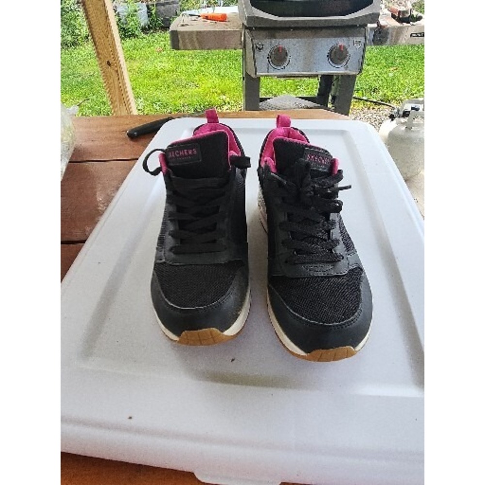 Skechers Womens Uno Stand On Air Los Angeles Black Casual Shoes Sneakers Size 10